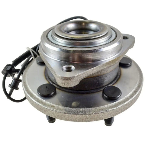 Close-up of Four Piece Wheel Hub And Bearing Assembly Complete Set For Jeep Commander And Grand Cherokee 2005 To 2010, ready built.