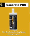 Professional Grade Two Part High Strength Anchoring Epoxy For Cracked Or Uncracked Concrete in cartridge packaging.