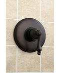 Oil Rubbed Bronze Shower Volume Control Trim With 1/2-14 NPT Connection, ADA Lever Handle, Solid Brass Construction, Big 5-3/8 Inch Faceplate