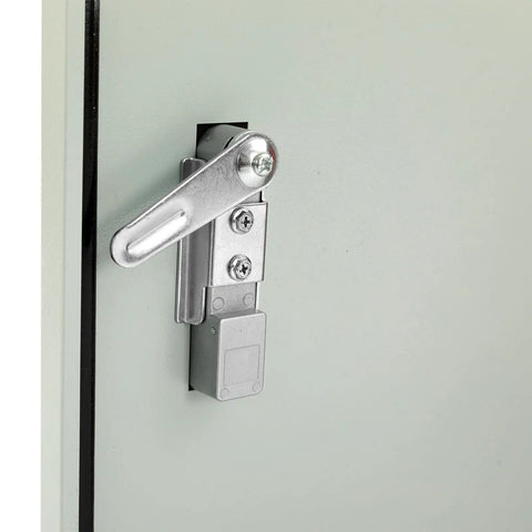 Close-up of the combo lock mechanism on the Built Like A Tank Wall Mounted EV Charger Armor Box, ensuring security.