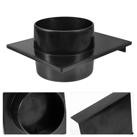 Tidtaleo Plastic Vacuum Blast Gate 100mm Valve For Dust Collector System black plastic component with square flange and circular opening.