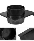 Collbath 100Mm Plastic Vacuum Blast Gate Valve For Dust Collection System, strong black plastic, features square flange and round connector.