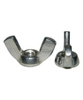 No Bull Stainless Steel Fine Thread Wing Nuts 1/2-20 Thread Pack Of Two Hundred Fifty Rust Proof Heavy Duty hardware, two wing nuts shown.