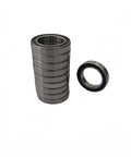 Top Notch 6805 Rubber Sealed Bearings 10 Pack Built Tough Chrome Steel Rolling Components stacked and one on side