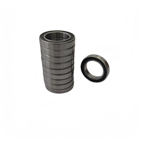 Top Notch 6805 Rubber Sealed Bearings 10 Pack Built Tough Chrome Steel Rolling Components stacked and one on side