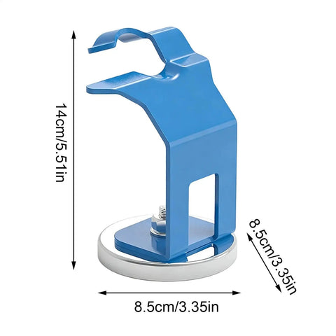 Heavy Duty Welding Magnetic Torch Holder With Strong Base For Secure Anti Slip MIG Torch Stand Precision Rack measurements and angle view