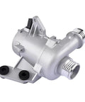 High Performance Electric Water Pump For Cooling System Compatible With BMW 1 Series E81 E87 E88 E82 E90 E91 E92 E93 close-up view with silver housing.