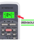 Replacement Remote Control For Keystone Ac Room Unit Smart Climate System With Green Backlit Display showing temperature settings and buttons.