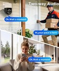 Heavy Duty 8MP 4K PoE PTZ Security Camera Surveillance Kit With Tough As Nails Night Vision And Crisp Pan Tilt Zoom for two-way audio monitoring.