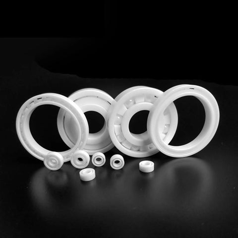 Heavy Duty Sealed Ceramic Ball Bearings For Electric Bikes And Skateboard Trucks High Precision Zirconia Rollers shown in white.