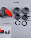 White Hose Connector Set, 15-Piece With Double Union Ball Valve For Garden Irrigation, Quick Disconnect For Easy Outdoor Watering, Universal Thread Fittings, Multi-Use Hose Kit For Hoses, Sprinklers, And Drip Lines. Gray PVC parts with valve and seals