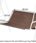 No Fuss All Weather 600D Oxford Swing Seat Cover Replacement For Two To Three Seat Patio Garden Chairs Outdoor Bench Waterproof Coffee XXL 58.3 By 19.7 By 19.7 Inches shown mounted on frame