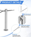 Top Shelf 8 Piece M3x25mm Single Hole Clevis Pins With Cotter Pins Heavy Duty 304 Stainless Steel showing rust-resistant design and pin details.
