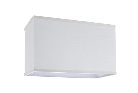 Off White Linen Rectangle Lamp Shade With Brass Spider Fitter Hardback Construction 16 Inch Wide Transitional Style Top And Bottom Openings