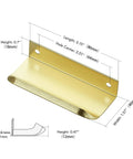 Premium Gold Cabinet Handles Finger Edge Pulls Sleek Brushed Finish dimensions 3.15 inch length with 2.51 inch hole center for easy installation.