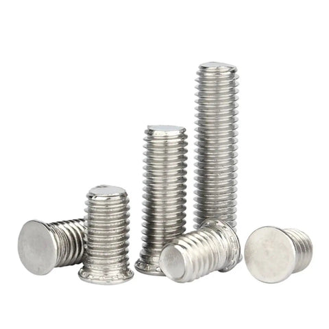 Top Tier 304 Stainless Steel Self Clinching Studs And Pressure Rivet Screws For Sheet Metal Work Metric M2.5 To M8 Threads in different sizes.