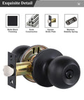 Black Door Knobs With Lock All Keys Alike 10 Pack For Interior Exterior Doors Ideal For Bedroom Or Bathroom Entry Locks Durable