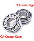 Heavy Duty Self Aligning Roller Bearing 22215 CAK W33 Single Pack with CC-Steel and CA-Copper cages for industrial use.