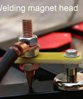 Super Strong Welding Magnet Head Adjustable Angle Support Clamp 36mm Disk Tool in close-up, showing copper and metal components.