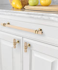 Sleek Knurled Gold Cabinet Pulls For Kitchen Drawers Top Shelf Hardware No Sweat Install Durable Dresser And Wardrobe Cupboard Upgrades Rock Solid Grip Heavy Duty Finish 10 Pack on white cabinets with lemons.