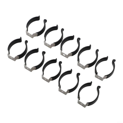 Stainless Steel Spring Terry Clips With Narrow Base And Rubber Grip For Secure Tool Holding In Garage Or Workshop, Fits 20mm To 30mm Tools, 10 Pack Durable Steel Construction, Corrosion Resistant, Non Marring Grip, black stainless clips