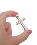 Mini Cross Socket Wrench Kit M2 M2.5 M3 For Rc Model Cars Hobby Compact Spanner held in hand, showcasing silver alloy material.