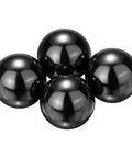 Top Tier Four Piece 10mm Silicon Nitride Ceramic Bearing Balls G10 Precision Grade in polished black finish.