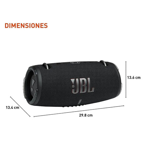 Rugged Outdoor Ready Portable Bluetooth Speaker With Sick Bass And Massive Sound, IP67 Waterproof, dimensions shown