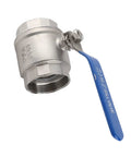 Built Tough 2 Inch Ball Valve 304 Stainless Steel Full Port Pipe Fitting For Commercial Plumbing with blue handle