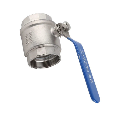 Built Tough 2 Inch Ball Valve 304 Stainless Steel Full Port Pipe Fitting For Commercial Plumbing with blue handle