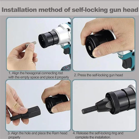 No Sweat Cordless Rivet Nut Gun M3 Through M12 Rechargeable Handheld Riveter Portable Fastening Tool built tough for auto repair installation steps.