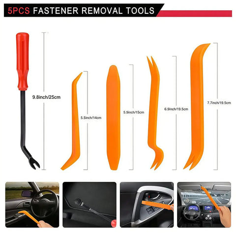 Heavy Duty Car Bumper Retainer Clips Compatible With Chevrolet Spark Multi Sized Nylon Body Panel Fasteners Plus Removal Tool For Easy Install And Secure Fit set with 5 fastener removal tools