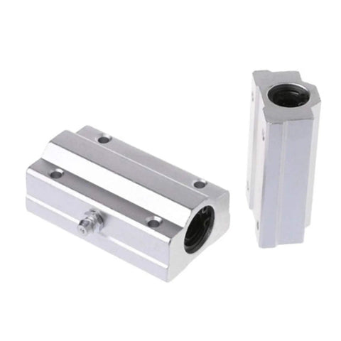Two Pack Beefed Up Linear Motion Bearings SCS8LUU SCS10LUU For CNC Parts And 3D Printer Projects, side view aluminum linear bearing set