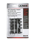 Five Piece SAE Impact Magnetic Nut Driver Set Two And A Half Inch Pro Grade Nut Setters With Industrial Strength Magnets