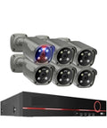 Smooth Plug And Play 8MP 4K PoE NVR Security Camera Kit With Smart Motion Detection and Crisp Color Night Vision, six cameras with one NVR.