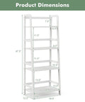 Top Notch Four Tier Bamboo Ladder Shelf Game Changer Plant Stand And Bulk Storage Rack No Sweat Freestanding Organizer dimensions illustration.