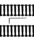 Heavy Duty Stainless Steel Binding Post Screws Designed For A Hella Secure Fit And Knockout Black Finish set of 20 screws with a wrench.