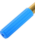 Close-up of the blue handle of the Smoke Detector Removal Tool With Super Long Telescopic Pole Skip The Climb For High Ceilings.