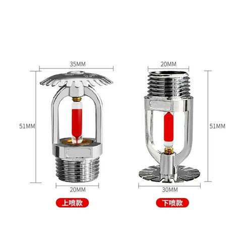 Heavy Duty Brass Pendent Fire Sprinkler Delivering Badass Protection For Your Tight Jobs With One Half Inch Dn15 Bronze Frame Engineered For Sixty Eight Degree Heat Activation And Straight Fire Safety Work In Any Gym Or School Setup, showing dimensions and design.