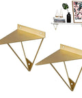 Built Tough Hidden Triangle Wall Shelf Brackets Rock Solid Heavy Duty Floating Bracket Kit For Diy Bookshelf Storage And Clean Modern Home Decor Upgrade Two Piece Black Metal.