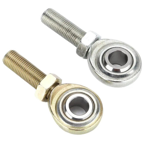 Beefy One Half Inch Bore Rod End Heim Joint Pair With One Half By Twenty Male Threads And Slick Right Left Hand Alignment for steering linkage.