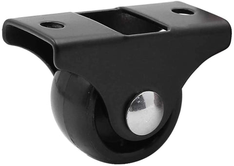 12 Pack 1 Inch Rigid Fixed Non Swivel Caster Wheels With Metal Top Plate For Furniture Black, 5 Kg Load Per Wheel, Includes Mounting Screws And Screwdriver
