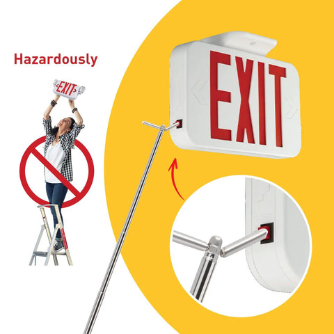 Built Different Extendable Smoke Detector Tester Pole And Emergency Exit Light Reach Wand Featuring High Quality Stainless Construction For No Sweat Work, testing exit sign safely.