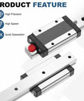 MGN15C 550mm Slim Linear Guide Rail With Compatible MGN15C Carriage Block Assembly Including Bearing Runner For CNC Routers showing precision construction.