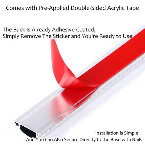 Aluminum Alloy Cable Raceway Concealer Self Adhesive Floor Cord Cover with red backing tape, 48 inch length, pack of 10