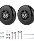 Heavy Duty Universal Luggage Replacement Wheels 64x24mm Dead Silent PU Caster with ABEC Nine Bearings and 6mm Axle