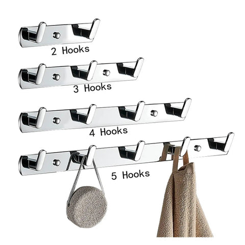 Heavy Duty Chrome Wall Hook Handles Daily Hustle In Bathrooms And Kitchens While Snagging Towels Keys And Coats To Stay Put On Tile Or Drywall Locks Down Solid With Zero Rust After Quick Install, showcasing hooks.