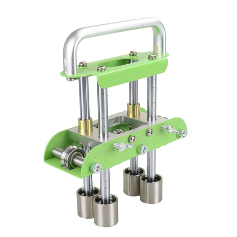 Pro Grade Metal Roller Bender Kit For 0 To 90 Degree Bends, green and silver, for aluminum, copper, steel, front view