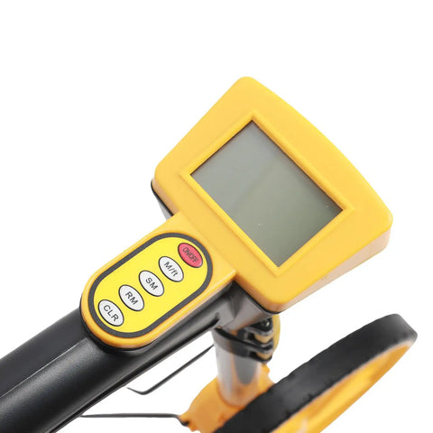 Digital Display Measuring Wheel With Retractable Handle For Walking Distance Tracking, close-up of control panel and display.