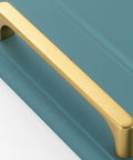 Rock Solid Brushed Gold Cabinet Pulls Kitchen Handles 5 Inch 128mm Centers Heavy Duty Drawer Hardware 10 Pack Rust Resistant Metal Build close-up view